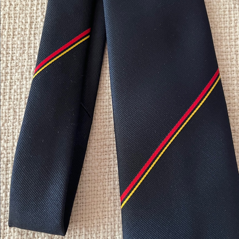 VTG AUSTRALIAN Tee-Dee‎ Dark Navy Blue Tie Red Gold Stripe Official Emblem